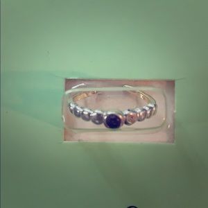 Sterling Silver Toe ring w/purple jewel